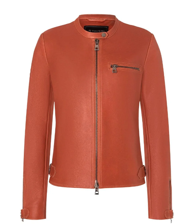 Women Fearless Biker Jacket  Rust 