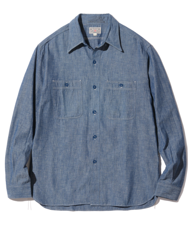 BUZZ RICKSON'S BLUE CHAMBRAY WORK SHIRTS 